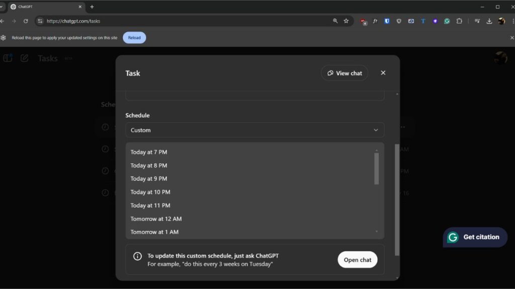 Fix Glitch with Hourly Reminder - ChatGPT