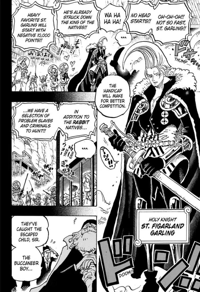 Introduction of young Saint Garling in One Piece chapter 1095. Image Credit: Shueisha