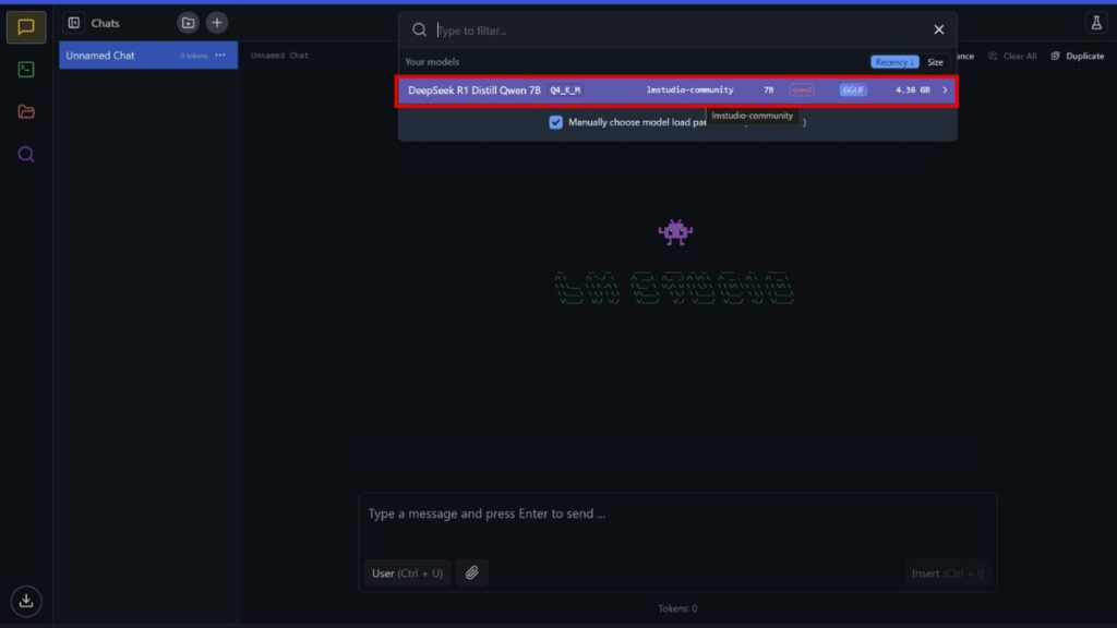 Load DeepSeek R1 Distill Qwen 7B